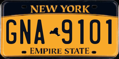 NY license plate GNA9101