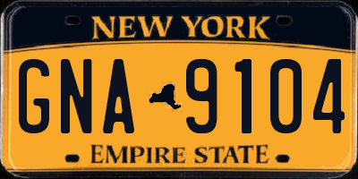NY license plate GNA9104