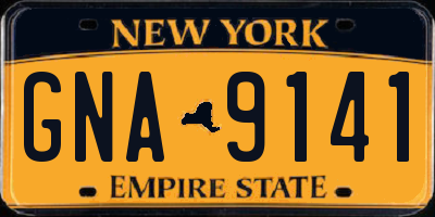 NY license plate GNA9141