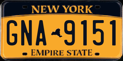 NY license plate GNA9151