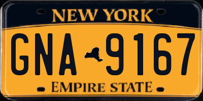 NY license plate GNA9167