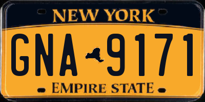 NY license plate GNA9171