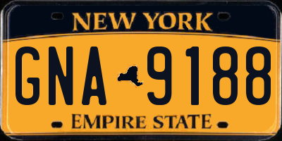 NY license plate GNA9188