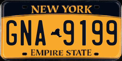NY license plate GNA9199