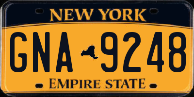 NY license plate GNA9248