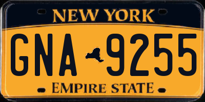 NY license plate GNA9255