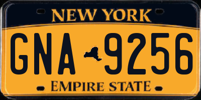 NY license plate GNA9256