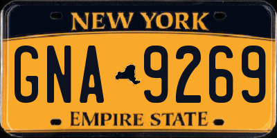 NY license plate GNA9269