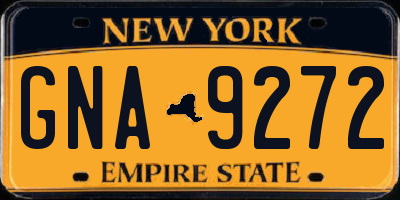 NY license plate GNA9272