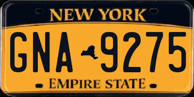 NY license plate GNA9275