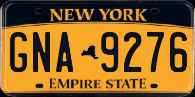 NY license plate GNA9276