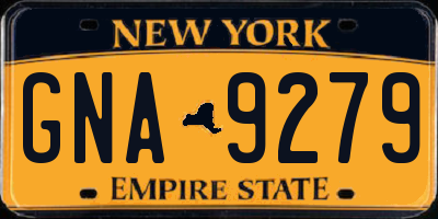 NY license plate GNA9279