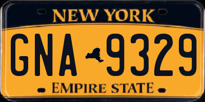 NY license plate GNA9329