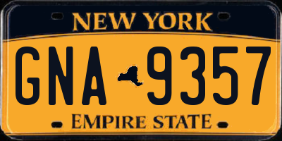 NY license plate GNA9357