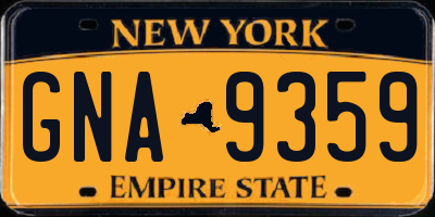 NY license plate GNA9359