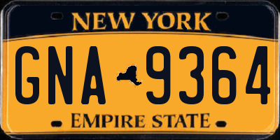 NY license plate GNA9364