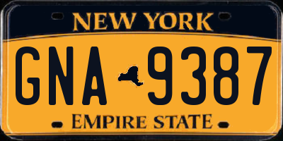 NY license plate GNA9387