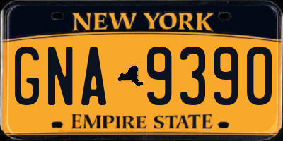 NY license plate GNA9390