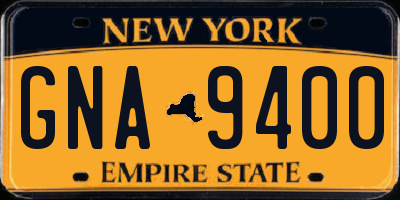 NY license plate GNA9400