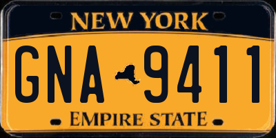 NY license plate GNA9411
