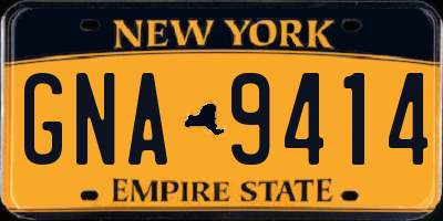 NY license plate GNA9414