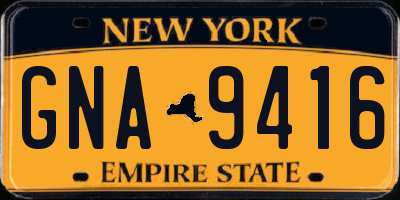 NY license plate GNA9416