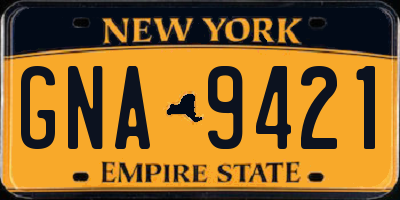NY license plate GNA9421