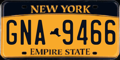 NY license plate GNA9466