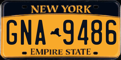 NY license plate GNA9486