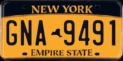 NY license plate GNA9491