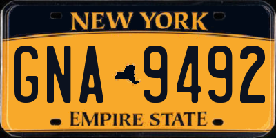 NY license plate GNA9492