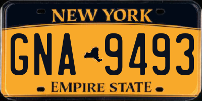 NY license plate GNA9493