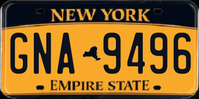 NY license plate GNA9496