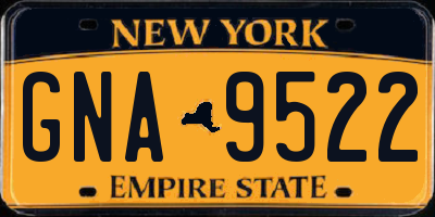NY license plate GNA9522