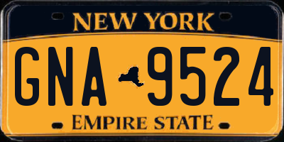 NY license plate GNA9524