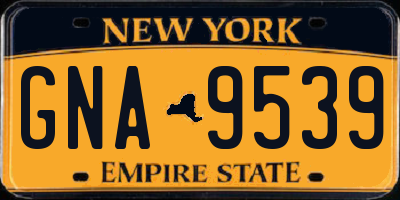 NY license plate GNA9539
