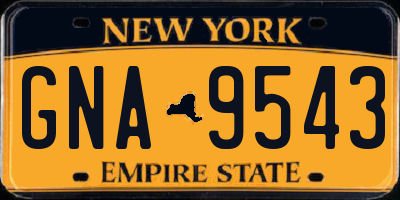 NY license plate GNA9543