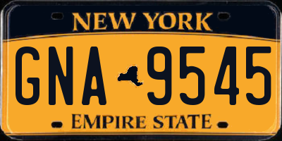 NY license plate GNA9545
