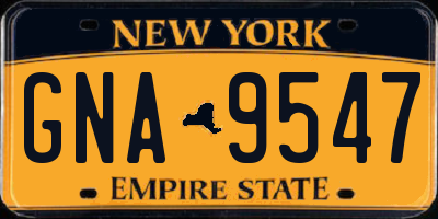 NY license plate GNA9547
