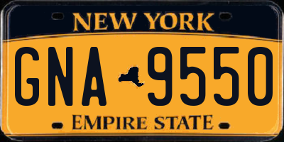 NY license plate GNA9550
