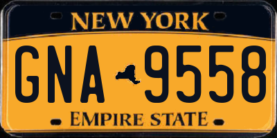 NY license plate GNA9558