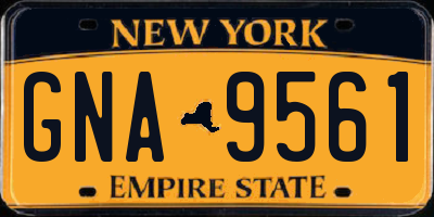 NY license plate GNA9561