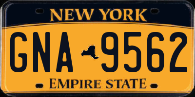 NY license plate GNA9562