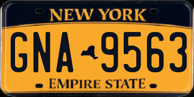 NY license plate GNA9563