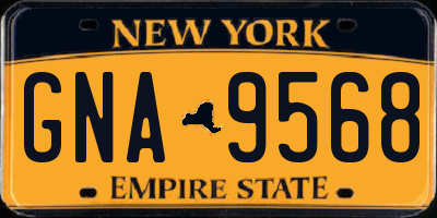 NY license plate GNA9568