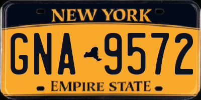 NY license plate GNA9572