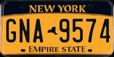 NY license plate GNA9574