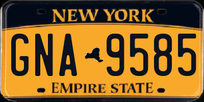 NY license plate GNA9585