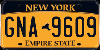 NY license plate GNA9609