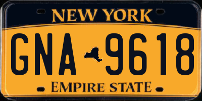 NY license plate GNA9618